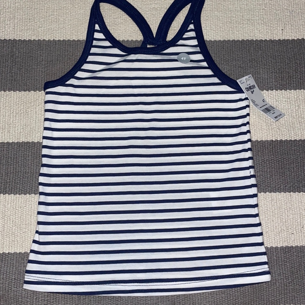 Osh Kosh blue and white racer back tank 4T